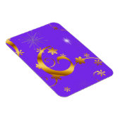 Paarse kerstmis met goudzwijn en sterren magneet (Rechterzijde)