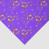 Paarse kerstmis met goudzwijn en sterren tissuepapier (Detail)