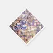 Paarse Kerstmis ornamenten waterverf Servet (Hoek)