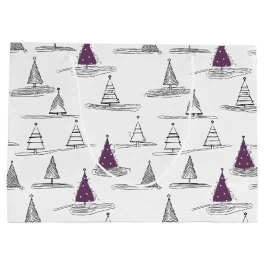 Paarse Kerstmispatroon#5 ID1009 Groot Cadeauzakje (Achterkant)