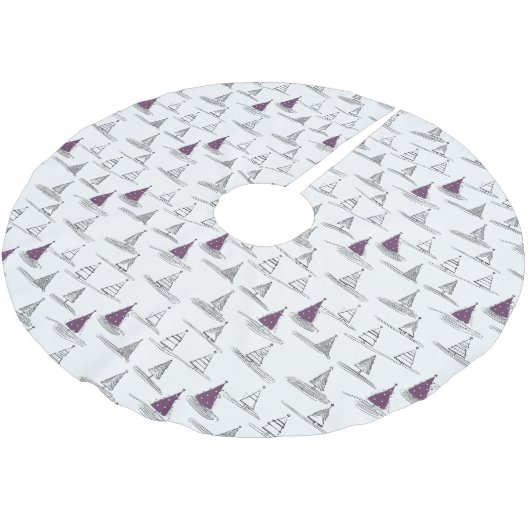 Paarse Kerstmispatroon#5 ID1009 Kerstboom Rok (Gekanteld)