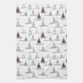 Paarse Kerstmispatroon#5 ID1009 Theedoek (Verticaal)