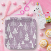 Paarse Kerstmispatroon#6 ID1009 Papieren Bordje (Feest)