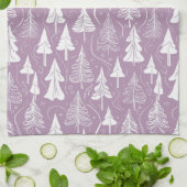 Paarse Kerstmispatroon#6 ID1009 Theedoek (Gevouwen)