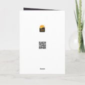 Paarse kerstmotief met gouden kerstboom kaart (Achterkant)
