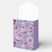 "Paarse kerstornament- en belfavorendoos" Bedankdoosjes (Geopend)