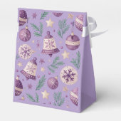 "Paarse kerstornament- en belfavorendoos" Bedankdoosjes (Achterkant)