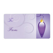 Paarse kerstornament Gift Labels (Voorkant)