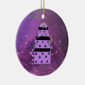 Paarse kerstpakketten keramisch ornament (Rechts)
