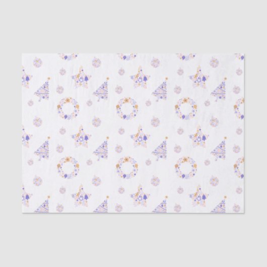Paarse kerstpapier tissuepapier (Voorkant)