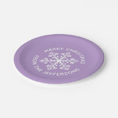 Paarse kerstpapieren Borden Papieren Bordje (Gekanteld)