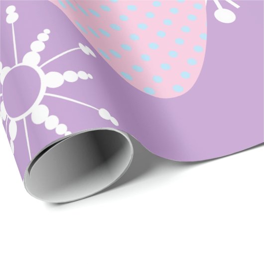 Paarse kerstpatronen cadeaupapier (Rol Hoek)