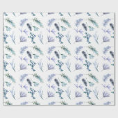 Paarse kerstpine Botanisch Cadeaupapier (Vlak)