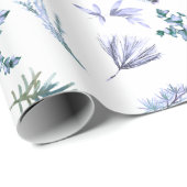 Paarse kerstpine Botanisch Cadeaupapier (Rol Hoek)