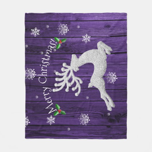 Paarse kerstrendierblanket fleece deken (Voorkant)