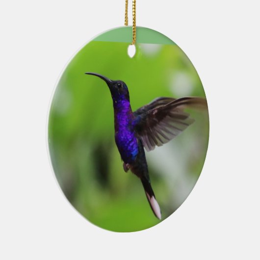 Paarse kerstsierbloem keramisch ornament (Rechts)