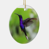 Paarse kerstsierbloem keramisch ornament (Rechts)