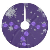 Paarse kerstsierbomen kerstboom rok (Voorkant)