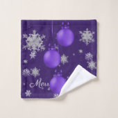 Paarse kerstsierdoekset bad handdoek (Wasdoekje)