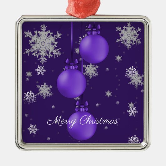 Paarse kerstsierfeestdag Ornament (Voorkant)