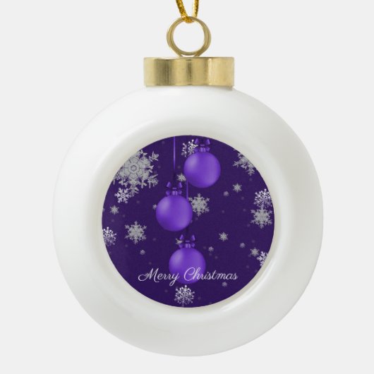 Paarse kerstsierfeestdag Ornament (Voorkant)