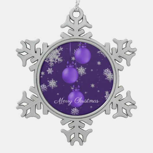 Paarse kerstsierfeestdag Ornament (Voorkant)