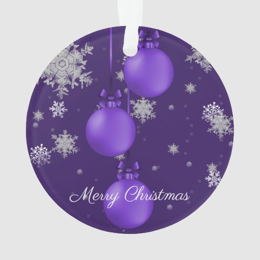 Paarse kerstsierfeestdag Ornament (achterkant)