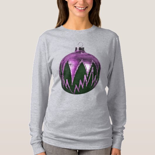 Paarse kerstsierkunst Shirt (Voorkant)