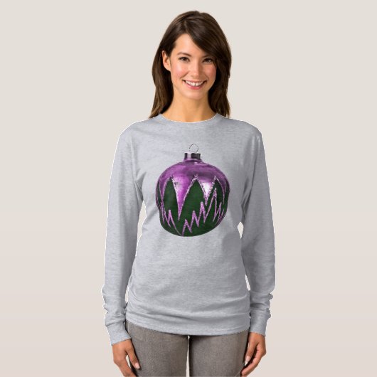 Paarse kerstsierkunst Shirt (Voorkant volledig)