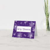 Paarse Kerstsneeuwvlokken Wenskaart Kaart (Voorkant)
