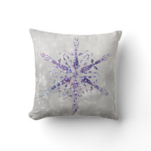 Paarse kerstsnowflake Sparkle Silver