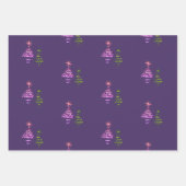 Paarse kerstsnowflake Star-kerstboom Inpakpapier Vel (Voorkant 3)