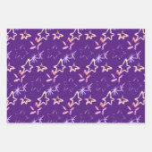 Paarse kerstsnowflake Star-kerstboom Inpakpapier Vel (Voorkant 2)
