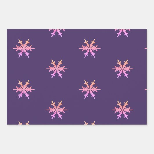 Paarse kerstsnowflake Star-kerstboom Inpakpapier Vel (Voorkant)
