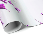 Paarse kerstsnowflakes cadeaupapier (Rol Hoek)