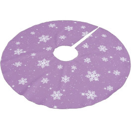 Paarse kerststaren Snowflakes Winter Patroon Kerstboom Rok