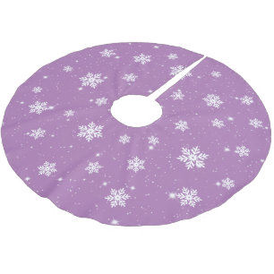 Paarse kerststaren Snowflakes Winter Patroon  Kerstboom Rok