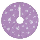 Paarse kerststaren Snowflakes Winter Patroon Kerstboom Rok (Voorkant)