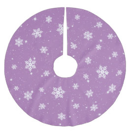 Paarse kerststaren Snowflakes Winter Patroon Kerstboom Rok