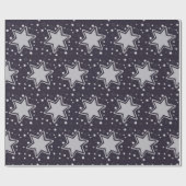 Paarse kerststerren cadeaupapier (Vlak)