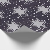 Paarse kerststerren cadeaupapier (Hoek)