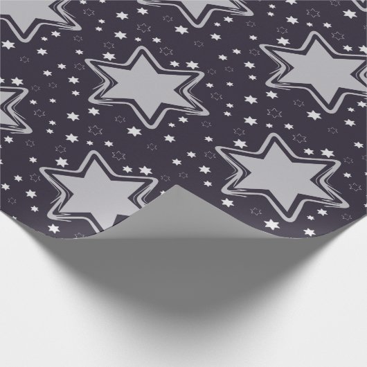 Paarse kerststerren cadeaupapier (Hoek)