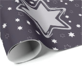 Paarse kerststerren cadeaupapier (Rol Hoek)