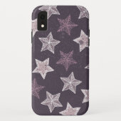 Paarse kerststerren Case-Mate iPhone case (Achterkant)
