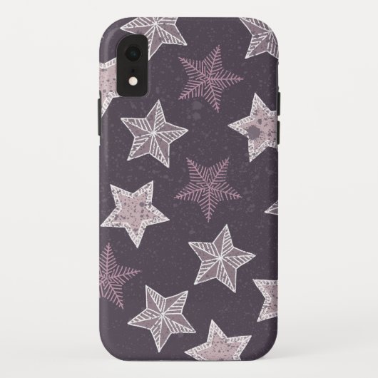 Paarse kerststerren Case-Mate iPhone case (Achterkant)
