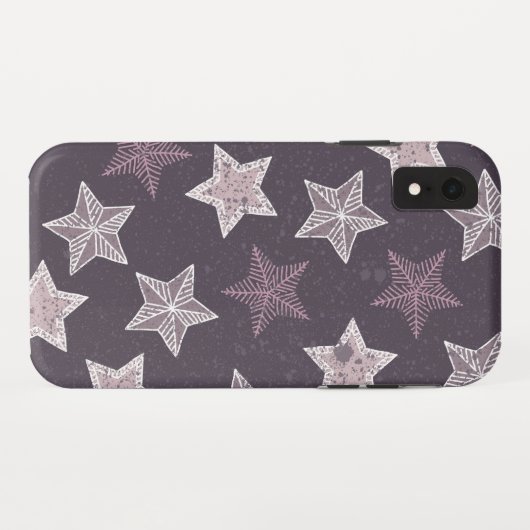 Paarse kerststerren Case-Mate iPhone case (Achterkant (horizontaal))