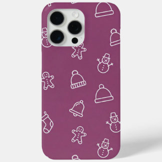 Paarse kersttextuur met feestelijke elementen iPhone 15 pro max hoesje
