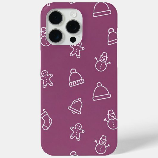 Paarse kersttextuur met feestelijke elementen Case-Mate iPhone case (Achterkant)