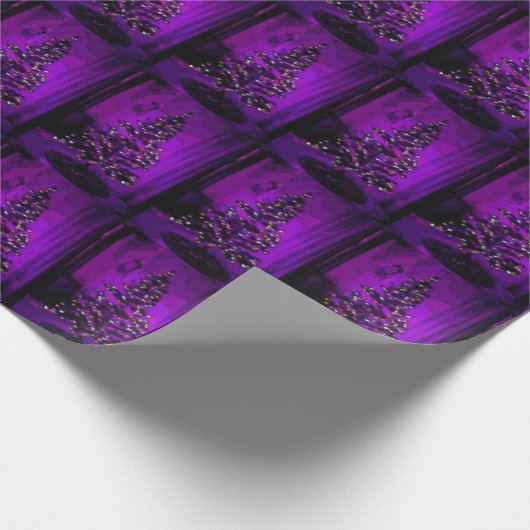 Paarse kersttRee Cadeaupapier (Hoek)