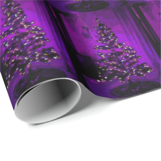 Paarse kersttRee Cadeaupapier (Rol Hoek)